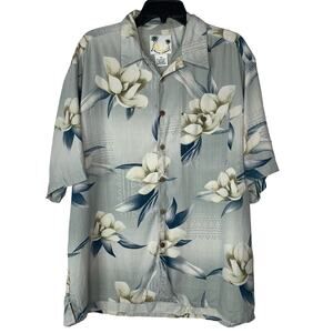Banana Cabana 100% Silk Shirt Hawaiian Floral Beach Size XL